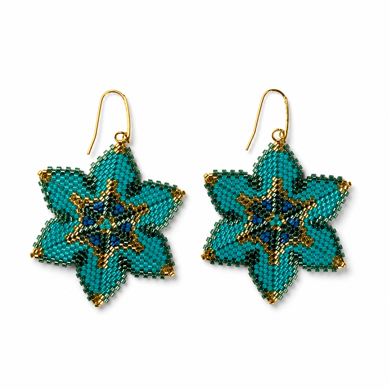 Aretes Flor Turquesa Imperial